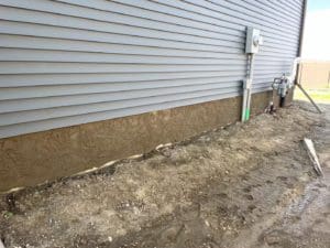 Edmonton Parging Repair on a home that had cracking and water leakage in the foundation